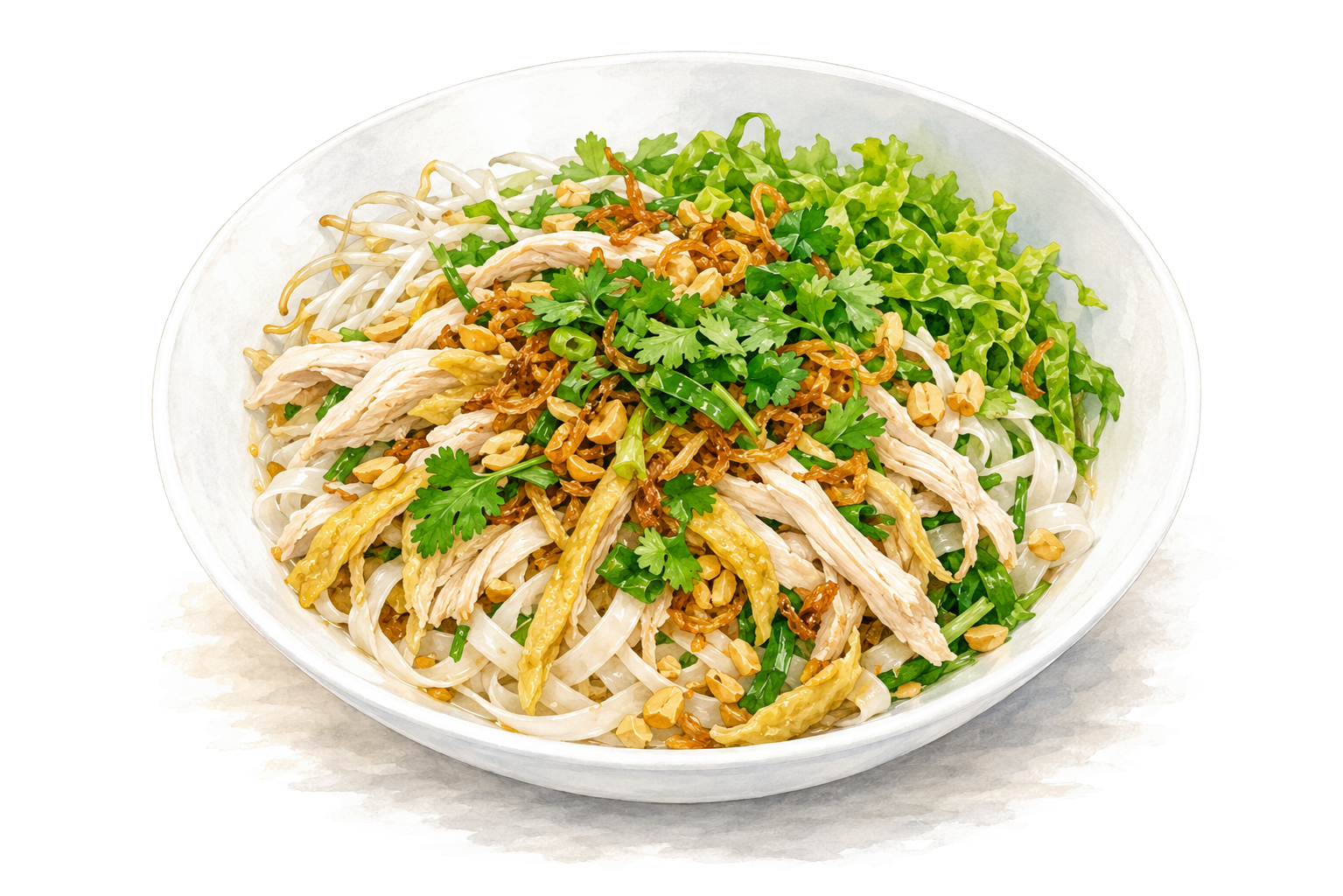 Phở gà trộn au poulet